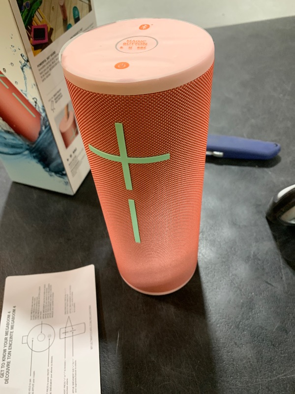 Photo 1 of Ultimate Ears MEGABOOM 4 Portable Waterproof Bluetooth Speaker, 360-Degree Sound, Thundering Bass, 147ft Range, 20-Hour Battery, Floating Speaker - Red