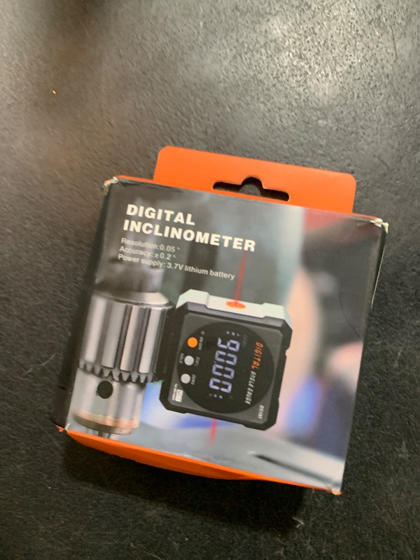 Photo 1 of Digital Angle Finder with Electronic Laser - 4-side Strong Magnetic Angle Gauge, Cube Inclinometer with Backlight, Table Saw Miter Protractor, Woodworking Measuring Tool, Level Box for Hanging