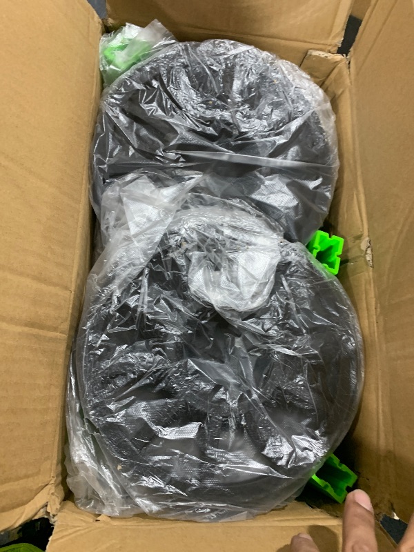 Photo 1 of 4 Pack Traffic Delineator Post Cones with Weighted Base & Reflective Collars, Adjustable Green Safety Barrier with Plastic Chains for Parking Lot Driveway Road