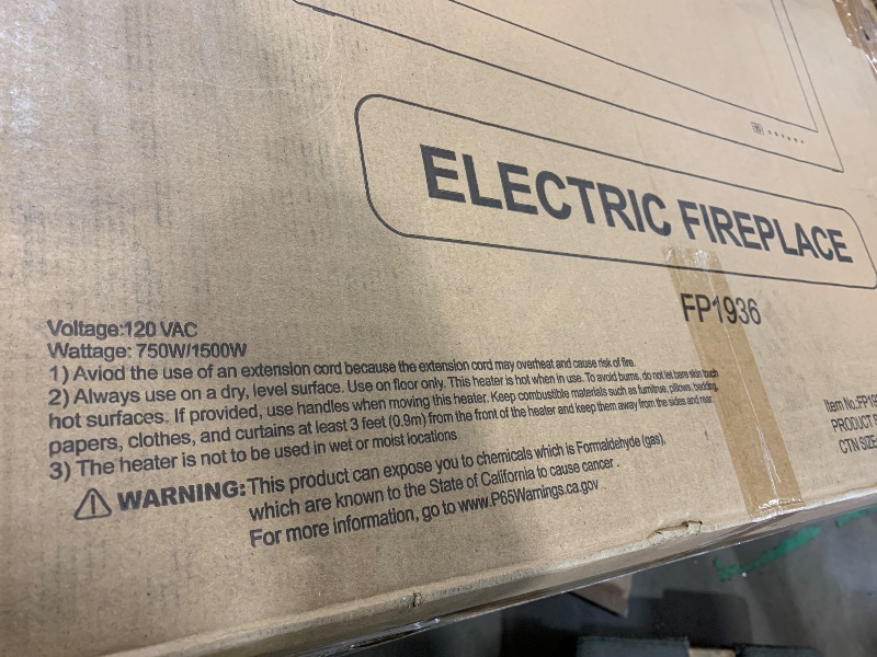 Photo 1 of Electric Fireplace Insert 36" Realsmart 1500W Wall Mounted Fireplaces Recessed Heaters Remote Control Slim Black Fireplace Touch Screen Timer 12 Flame Colors LED Decor Low Noise