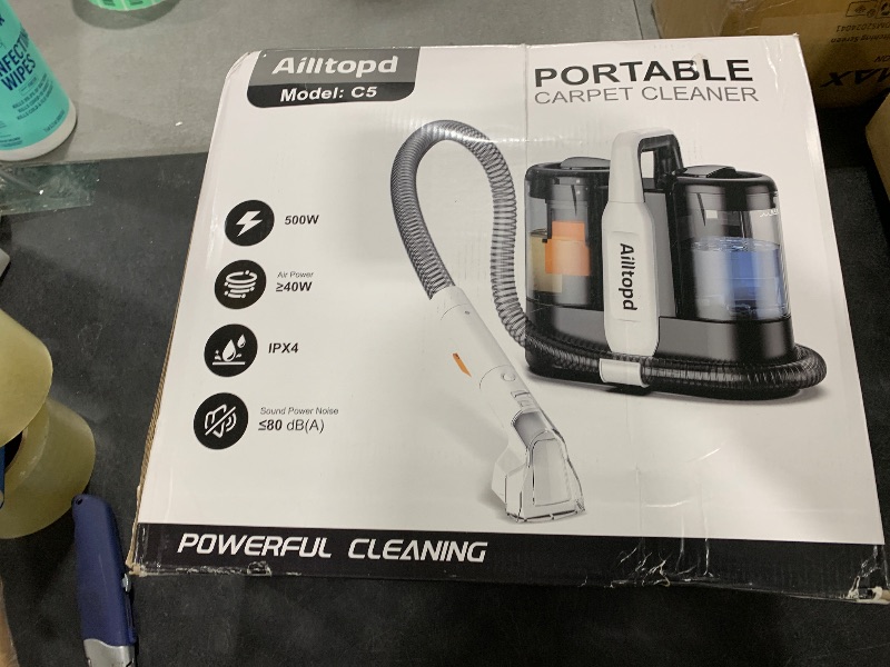 Photo 1 of Ailltopd Portable Carpet & Upholstery Cleaner Machine, 15Kpa Powerful Suction & Couch Cleaner Machine, Deep Stain Cleaning for Carpet, Car, Pets, Stairs, Sofa with Self-Cleaning Tool