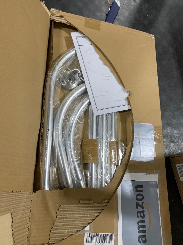 Photo 1 of Shower Curtain Rod Hoop Square Shape Bathroom Heavy Duty No Rust Oval Shower Rod 58.3"x24" for Clawfoot Tub,for Free Standing Tubs Chrome