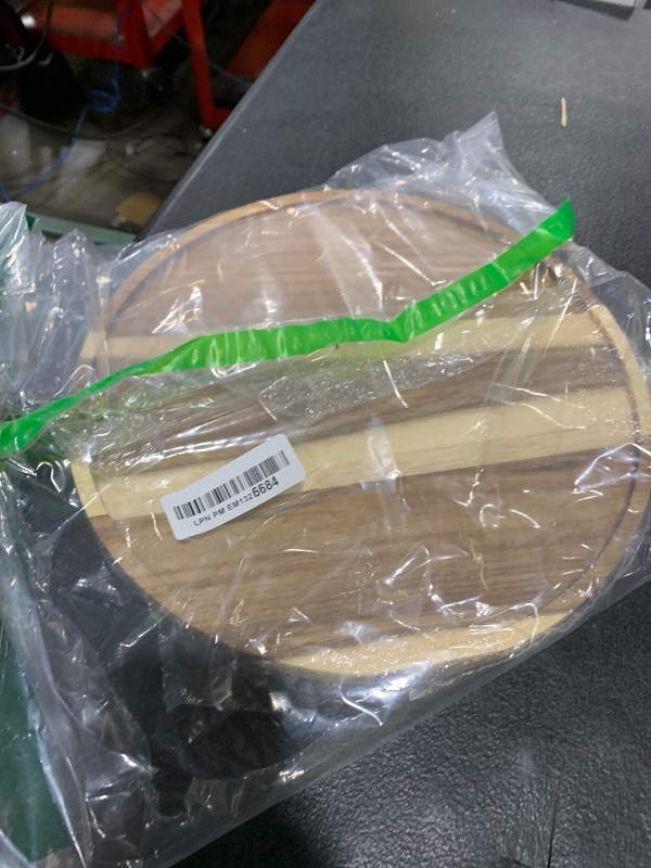 Photo 1 of 11.5 Inches Candle Holder Tray Home Decor, Round Wood Tray for Coffee Table, Small Wooden Serving Decorative Trays for Home