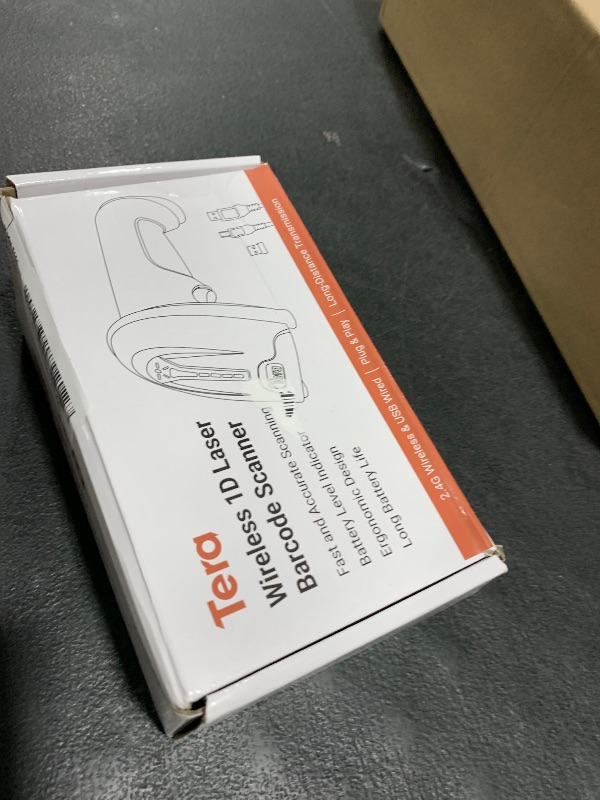 Photo 1 of Tera Barcode Scanner Wireless Versatile 2-in-1 (2.4Ghz Wireless+USB 2.0 Wired) with Battery Level Indicator, 328 Feet Transmission Distance Rechargeable 1D Laser Bar Code Reader Handheld 5100 Yellow