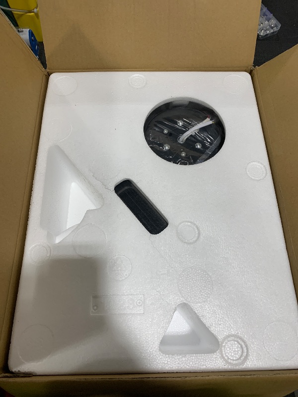 Photo 1 of AQUBT Ceiling Fans with Lights, 42 inch Ceiling Fans with Lights and Remote, Dimmable, Noiseless, Low Profile Ceiling Fan with Light for Bedroom, Indoor and Outdoor Use(Black)