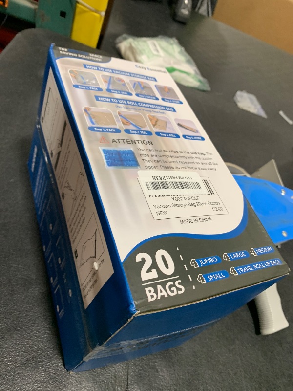 Photo 1 of **INCOMPLETE** Cozy Essential Vacuum Storage Bags, Space Saver Bags (Jumbo/Large/Medium/Small/Roll) Compression for Comforters and Blankets, Sealer Clothes Storage, Hand Pump Included