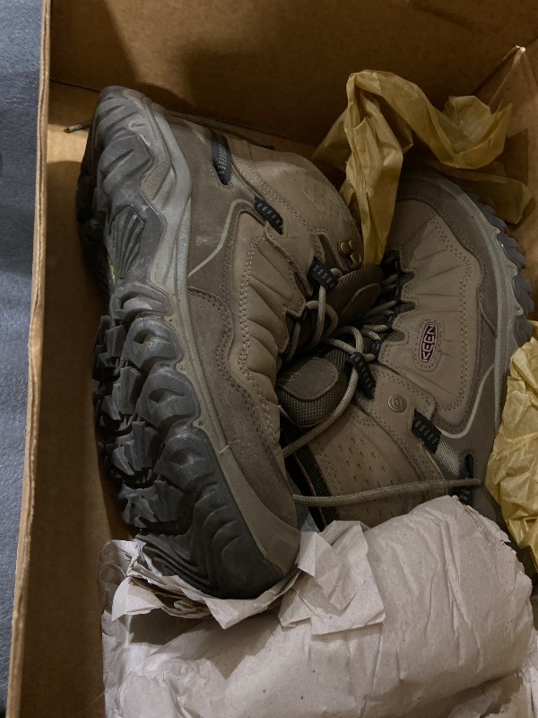 Photo 1 of KEEN Women's Targhee 4 Mid Height Durable Comfortable Waterproof Hiking Boots, Brindle/Nostalgia Rose, 7.5 Wide