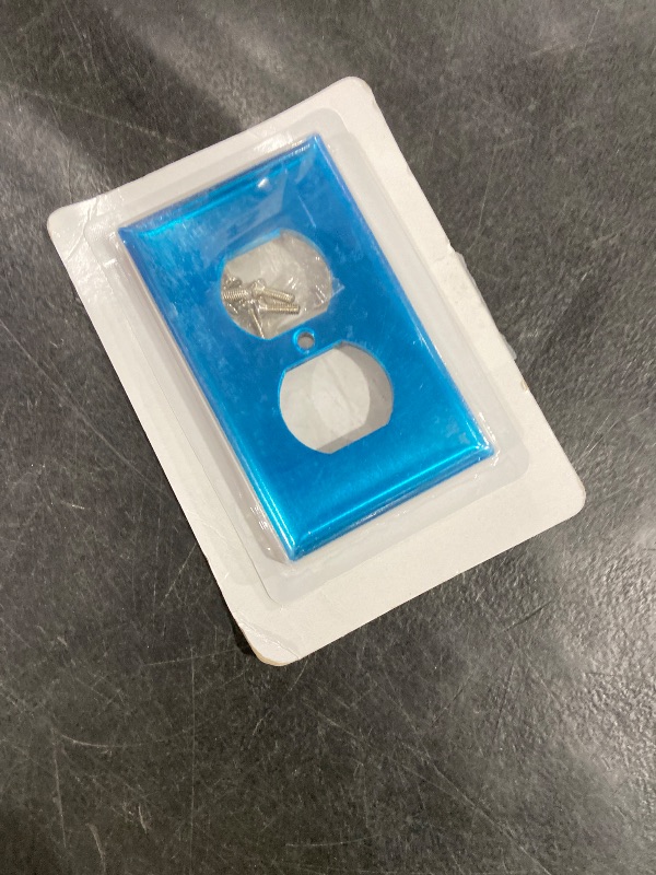 Photo 1 of [5 Pack] BESTTEN Duplex Metal Wall Plate with Protective Film, 1-Gang Standard Size, Corrosion-Resistant Stainless Steel Outlet and Switch Cover, Industrial Grade, Brushed Finish, Silver