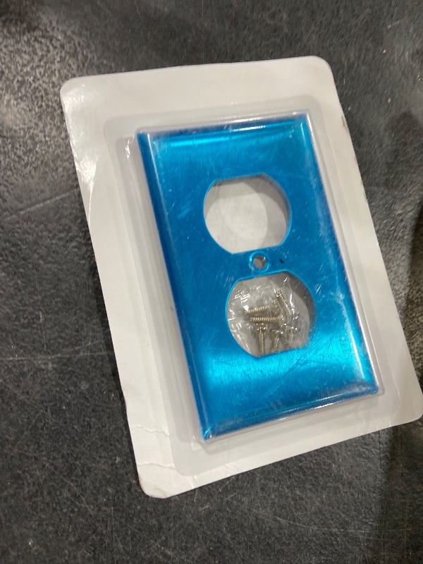 Photo 1 of [5 Pack] BESTTEN Duplex Metal Wall Plate with Protective Film, 1-Gang Standard Size, Corrosion-Resistant Stainless Steel Outlet and Switch Cover, Industrial Grade, Brushed Finish, Silver