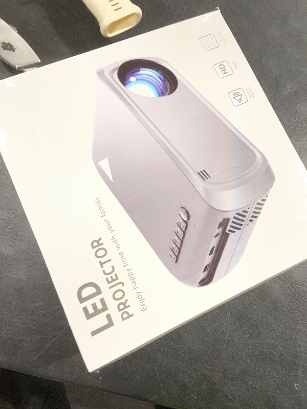 Photo 1 of Mini Projector, iTJQ Portable Projector 1080P Supported for Indoor Outdoor Movies, Phone Projector Compatible with iOS/ Android, Laptop, TV Stick/ PS5, USB/HDMI/Type-C (Silver, VF370)