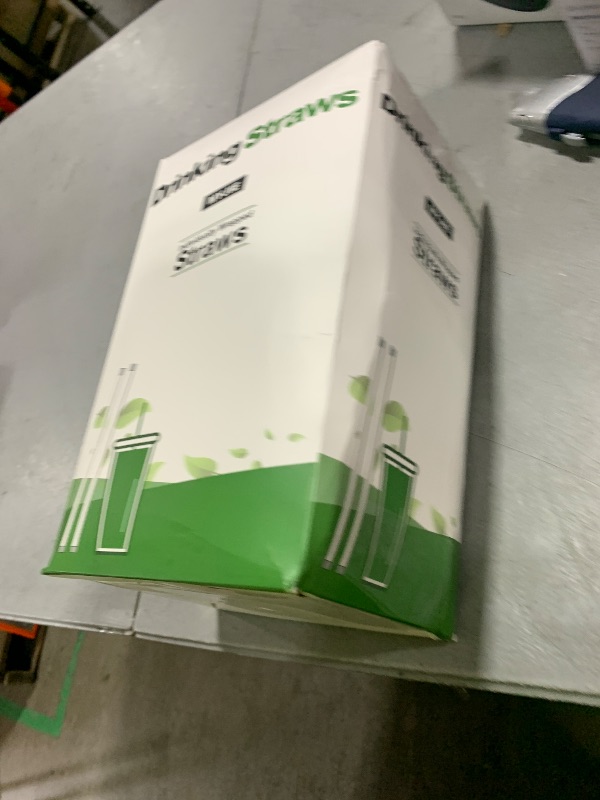 Photo 1 of [400 Pcs] Black Individually Wrapped Disposable Plastic Straws(7.5" longX0.23" diameter)