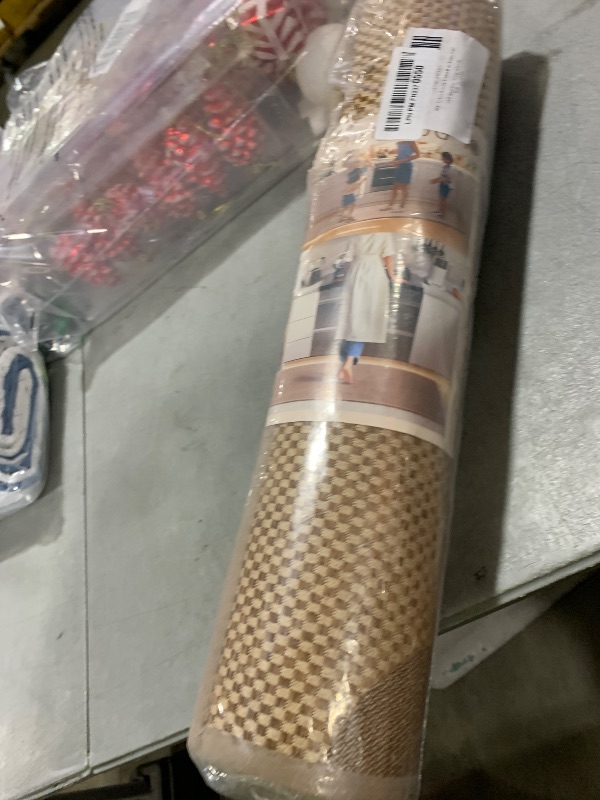 Photo 1 of YDKGL Kitchen Mats for Floor, Super Absorbent Kitchen Rugs Non Slip Washable, Rubber Backing Soft Woven Linen Embroidery Runner Rug, Standing Mat Kitchen Sink Mat, Easy to Clean, Brown 17x47