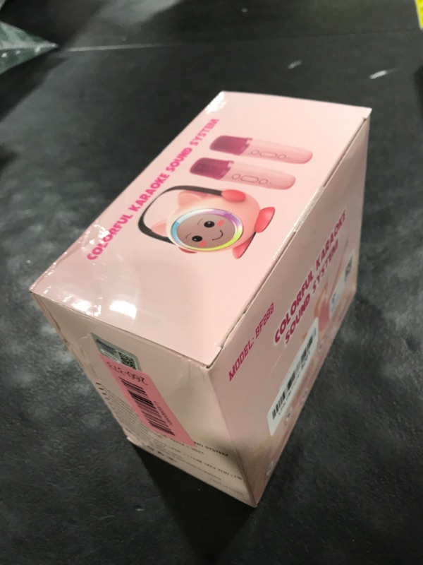 Photo 1 of Mini Karaoke Machine Toy for Kids, Portable Karaoke Machine with 2 Wireless Microphone for 4,5,6,7,8,9,10,11,12+ Years Old Christmas Birthday Gifts Girls Boys (Pink)