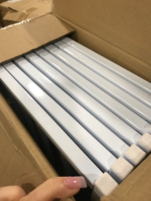 Photo 1 of BFNN Free Standing Foldable Dog Gate, 16.5" High Step-Over Metal Short Pet Gate, Up to 96" Wide Puppy Fence for Stairs and Doorways, Indoor & Outdoor Use, No Drilling and No Assembly, White