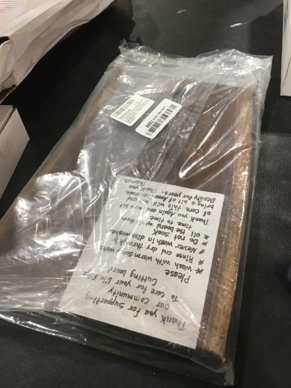 Photo 1 of Live Edge Black Walnut Cutting Board 8" x 12" – Handcrafted by American Amish – Reversible, Durable, Unique Hardwood Slab – Food-Safe Finish – Premium Charcuterie & Serving Board