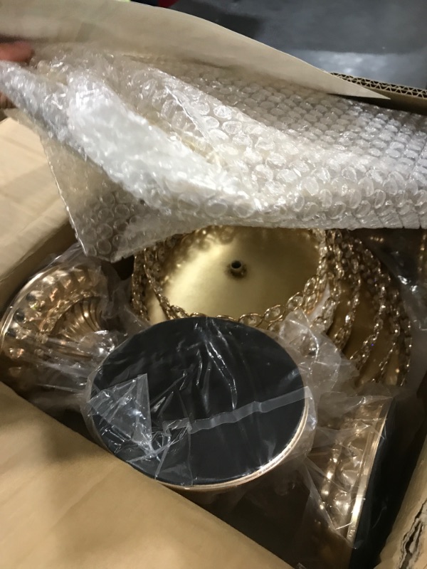 Photo 1 of LEIFEOSH 12 Pieces Gold Cake Stand Set, Vintage Cake Display Stand with Crystal Edge and Cupcake Display Tray, Dessert Table Display Set for Wedding Party Baby Shower Anniversary Celebration