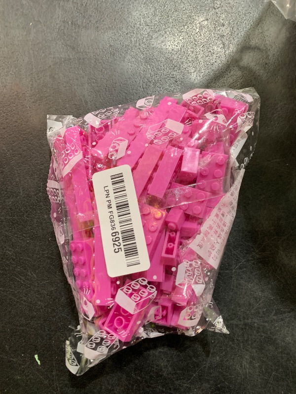 Photo 1 of 100 Piece Classic Building Blocks, Compatible with Lego, Pink