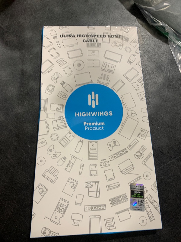 Photo 1 of 10K 8K HDMI 2.1 Cable 2-Pack 6.6FT, Highwings Certified 48Gbps Ultra High Speed Slim HDMI Cord,Support 4K@120Hz 8K@60Hz, HDCP 2.2&2.3, Dynamic HDR,eARC,DTS:X, Compatible with Roku TV/HDTV/PS5/Blu-ray
