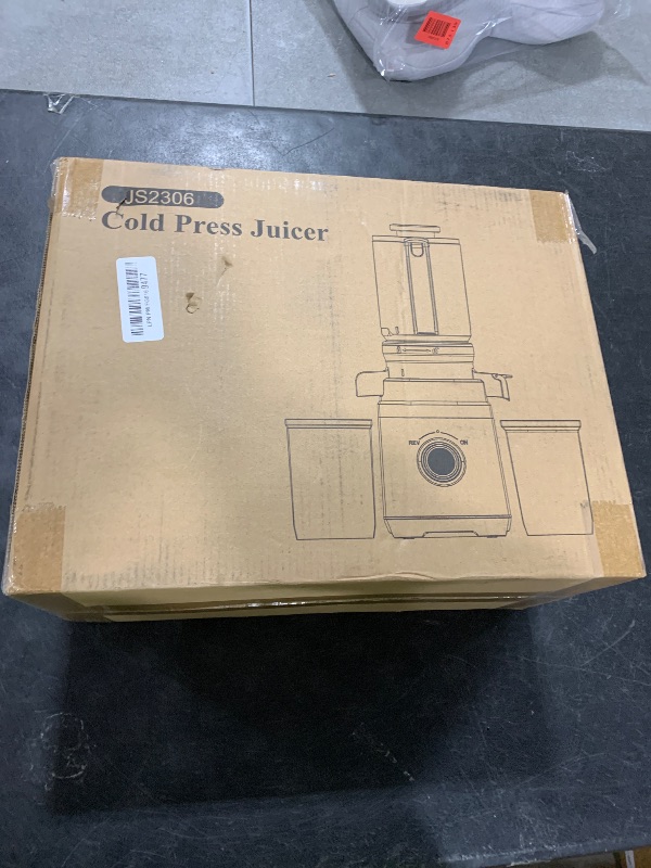 Photo 1 of Juicer Machines, Cold Press Juicer with Wide Feed Chute, Slow Masticating Juicers for Whole Vegetables & Fruits, High Juice Yield, Easy to Clean, Large Auger, Light Silver