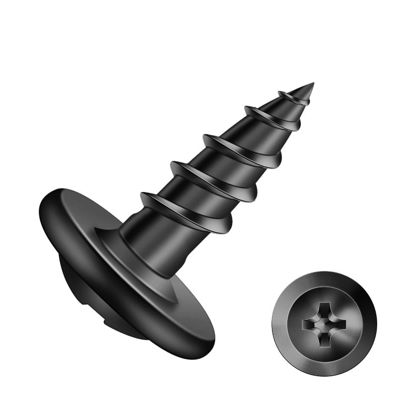 Photo 1 of #8 x 1/2" Wood Screw 100Pcs Alloy Steel Standard Thread Truss Head Fast Self Tapping Black Oxide by SG TZH
