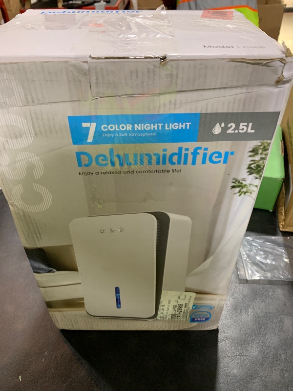 Photo 1 of Dehumidifier for Home,1000 sq.ft Dehumidifier for Basement Bathroom Bedroom with Auto Shut Off, Built-in Aromatherapy Diffuser,7 Colors LED Light, Quiet Dehumidifiers with Sleep Mode(CS08-Ivory)
