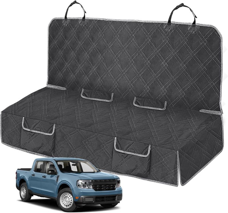 Photo 1 of Kistrba Dog Car Seat Cover Compatible with Ford Maverick/Hyundai Santa Cruz, Waterproof Pet Bench Seat Cover for Back Seat, 600D Heavy Duty Scratch Proof Nonslip Truck Seat Covers for Dogs
