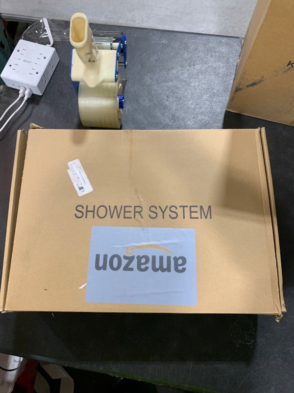 Photo 1 of SR SUN RISE Shower System Bathroom 10 Inch Rainfall Shower Head & Handle Set Wall Mounted Rain Shower Faucet Set Matte Black
