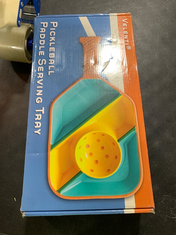 Photo 1 of Pickleball Paddle Snack Tray - Cool Pickleballs Serving Tray for Snack - Paddle-Shaped Serving Tray with Compartments - Unique Divided Snack Trays for Pickleball Fans