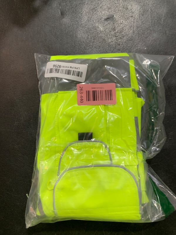 Photo 1 of JKSafety 9 Pockets Class 2 High Visibility Zipper Front Safety Vest With Reflective Strips,Meets ANSI/ISEA Standard (Large, 150-Yellow)