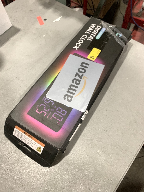 Photo 1 of **PARTIAL SET---NO POWER CORD--**EASYERA 16.5" Large Digital Wall Clock with BT Sync, RGB Lights with 11 Scenes Mode Remote Control, Dual Alarms with Big LED Display, Auto DST, Temperature for Classroom Gaming