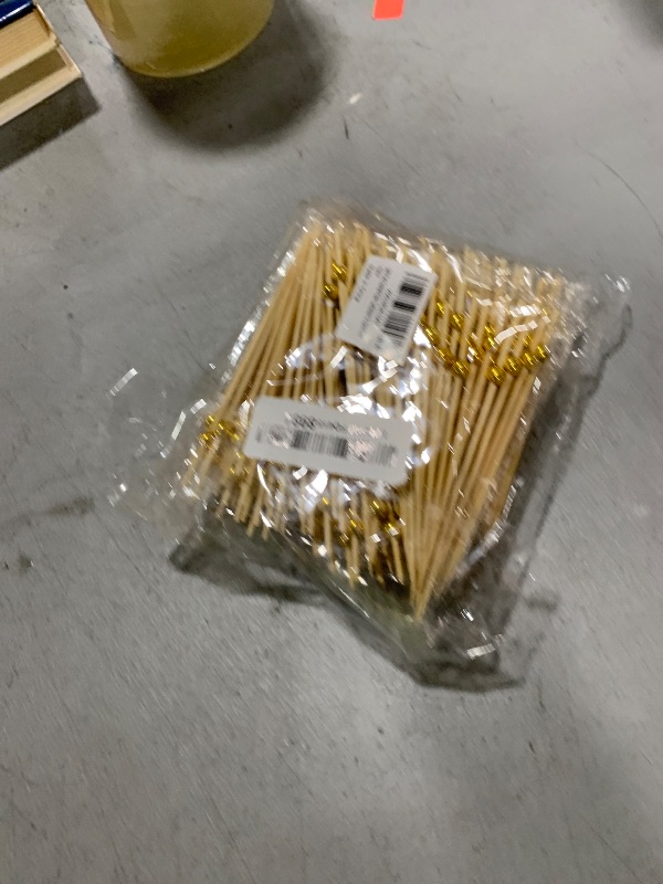 Photo 1 of [300 Pcs] Cocktail Picks Toothpicks for Appetizers - 4.7 inch Gold Pearl Cocktail Toothpicks for Drinks Burgers Sandwich Charcuterie Accessories Party Decoration