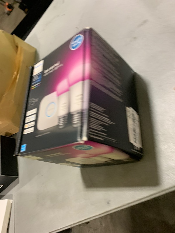 Photo 1 of Philips Hue Color 75W A19 Smart LED Bulb 2PK + Hue Bridge - White and Color Ambiance