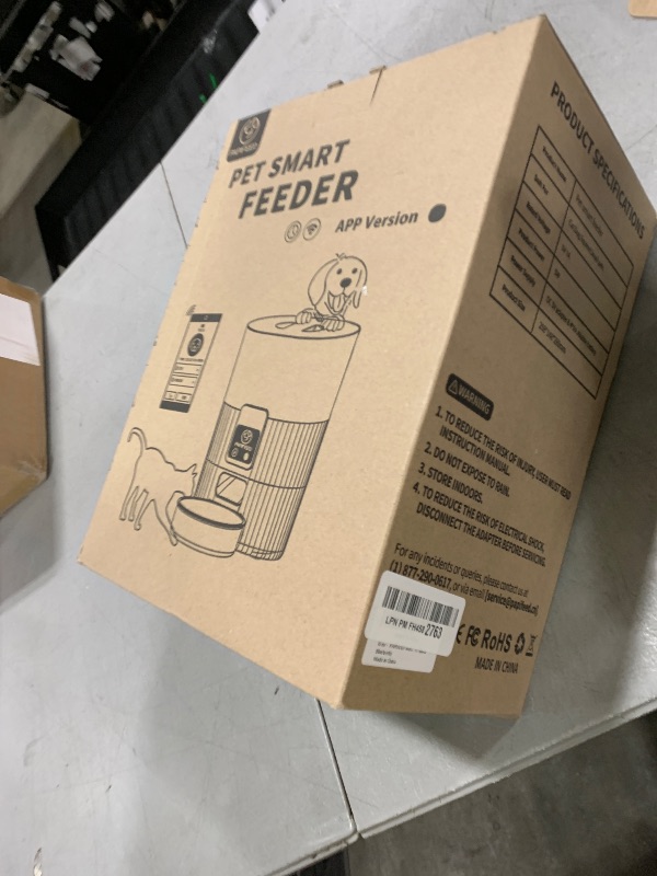 Photo 1 of PAPIFEED Automatic Cat Feeder 3.5L/15 Cup 2.4G Bluetooth Pet Feeder for Dog Work with Alexa & Echo Timed Cat Food Dispenser for Remote Feeding with Stainless Steel Bowl up to 10 Meals Per Day with APP