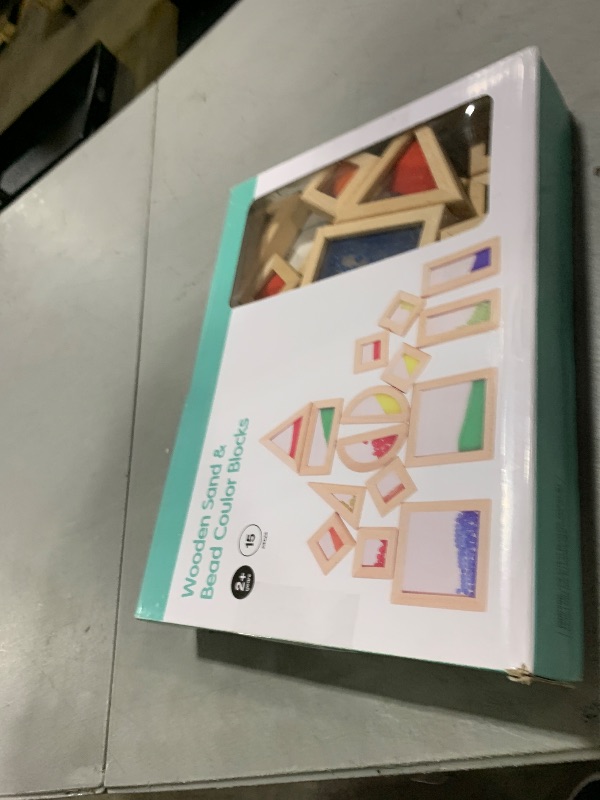 Photo 1 of Rainbow Sensory Toys Blocks,15 Pcs Large Wooden Building Blocks for Toddlers Baby Kids,Colorful Geometric Stacking Toys, Preschool Educational Toy Set