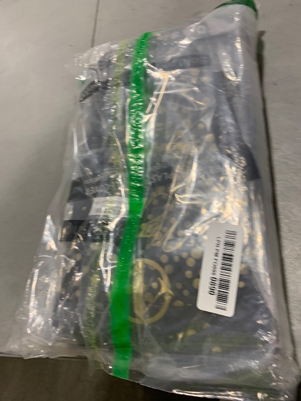 Photo 1 of NORZEE 12-Pack Black Disposable Tablecloths, 84" Round Table Cover, Plastic Table Cloth With Gold CONFETY