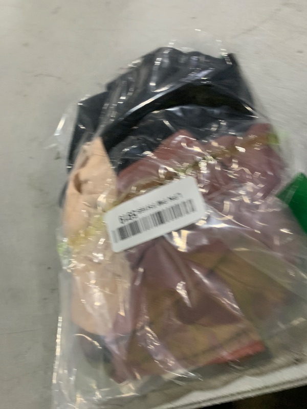 Photo 1 of OYOANGLE Women's 5 Pieces Rib Knit Spaghetti Strap V Neck Wireless Bra Set Seamless Solid Plain No Padded Bralette Brown White