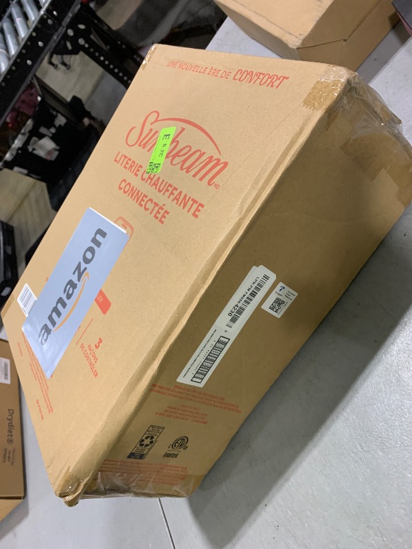 Photo 1 of Sunbeam Polyester Wi-Fi Connected Mattress Pad, Electric Blanket, 10 Heat Settings, King Size, White