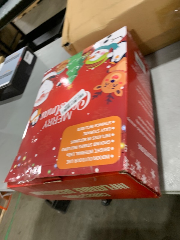 Photo 1 of SIKADEER 10ft Christmas Inflatable Decorations, Smile Inflatables Gingerbread Man Blow Up Outdoor Xmas Decor with Built-in Colorful Rotating and White LED Lights for Holiday, Lawn, Party, Garden