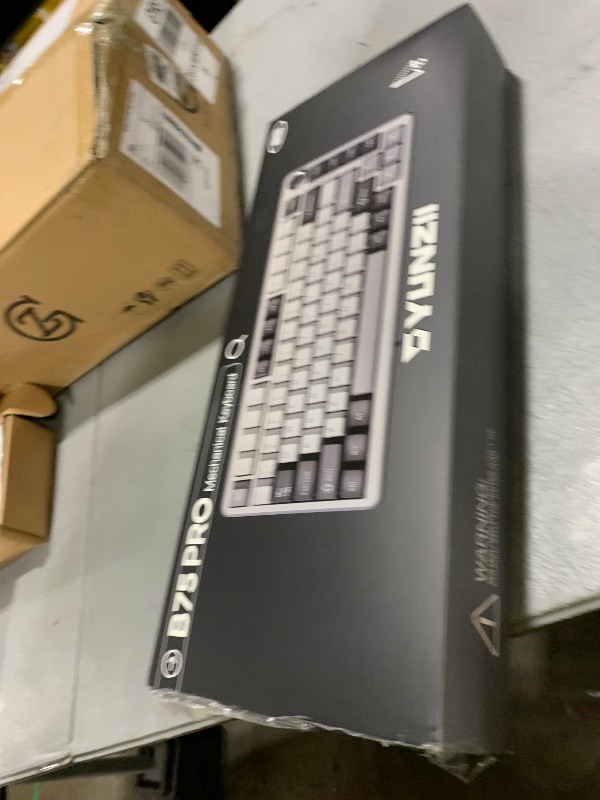 Photo 1 of YUNZII B75 PRO Wireless Mechanical Keyboard,75% Layout with Knob,Hot Swap Gasket Custom Structure,Creamy Pre-lubed Switches,RGB Backlit,Bluetooth/Type-C/2.4G for Win/Mac(Cocoa Cream V2 Switch,Grey)