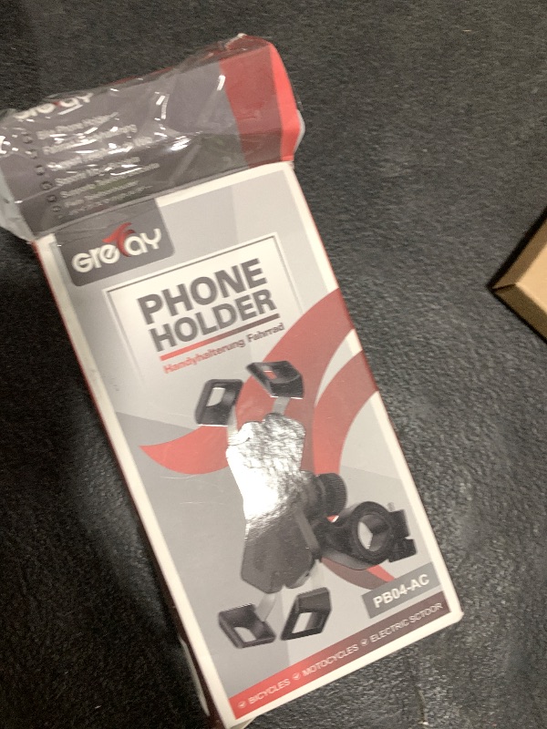 Photo 1 of Grefay Bike Phone Mount Metal Motorcycle Handlebar Phone Holder Scooter Phone Clamp for 4.0-7.0 Inch Smartphone with 360° Rotation