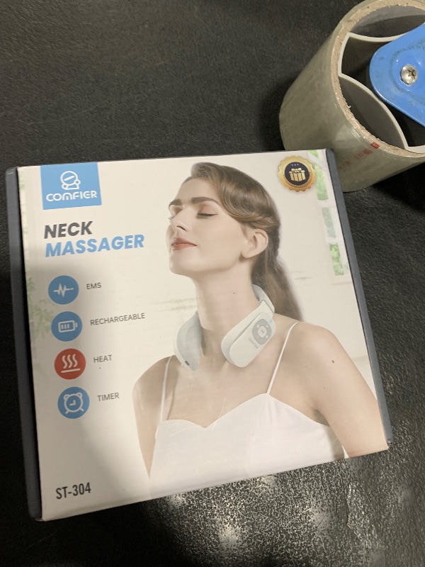 Photo 1 of COMFIER Portable Heated Neck Massager, EMS Intelligent Electric Neck Massager with Heat and 3D Electrode Pads for Women Men