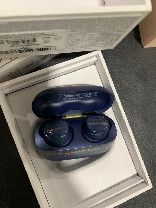 Photo 1 of Bowers & Wilkins Pi8 Wireless Bluetooth Earbuds (Midnight Blue), in-Ear Bluetooth Earphones with Qualcomm & aptX Lossless, Active Noise Cancelling Earbuds, 3 Built-in Mics, 15-Min Quick Charging