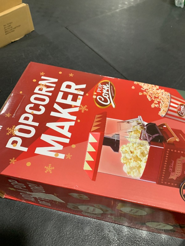 Photo 1 of GVAKMM Popcorn Machine, Hot Air Popcorn Maker Kit Gift Box, Portable Home Popcorn Popper Machine, 10-Cup,Oil-Free,Retro Style,Compact and Cute
