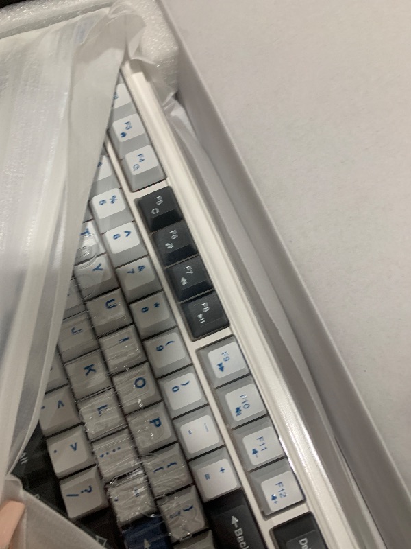 Photo 1 of RedThunder K95 Wireless Mechanical Keyboard, TFT Screen & Knob, Tri-Mode BT5.0/2.4GHz/USB-C Hot Swappable Custom, Pre-lubed Linear Switches, Gasket Structure, RGB Gaming Keyboard, Snowy White-Blue