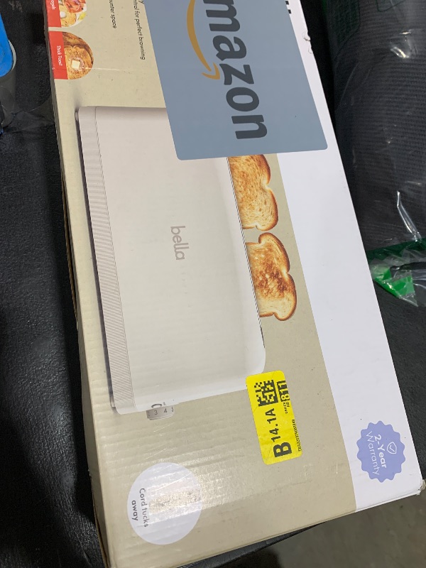 Photo 1 of bella 2 Slice Slim Toaster, Fits-anywhere™ Kitchenware, 6 Setting Shade Control with Reheat & Cancel Buttons, Fits sourdough, 10” Long Slot, Anti Jam & Auto Shutoff, 900 Watt, Oatmilk