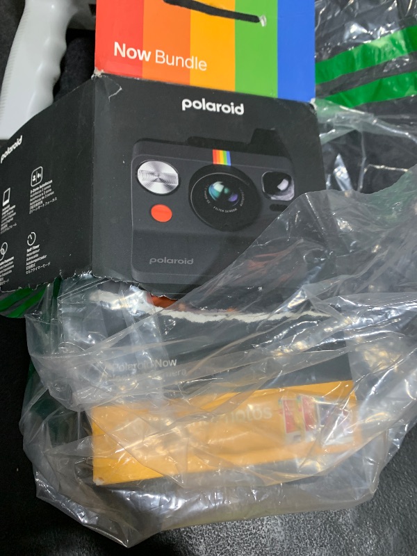 Photo 1 of Polaroid Now 3rd Generation I-Type Instant Camera + Film Bundle - Now Black Camera + 16 Color Photos (6560)