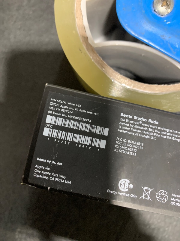 Photo 1 of **NOT FULLY FUNCTIONAL** Beats Studio Buds - True Wireless Noise Cancelling Earbuds - Compatible with Apple & Android, Built-in Microphone, IPX4 Rating, Sweat Resistant Earphones, Class 1 Bluetooth Headphones - White