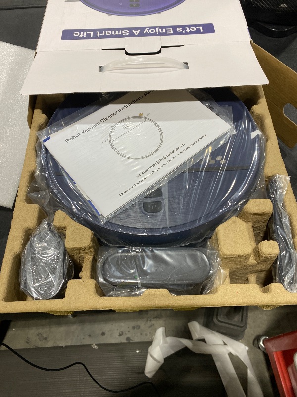 Photo 1 of Robot Vacuum and Mop Combo, 2-in-1 Mopping Robot Vacuum Cleaner with 2300Pa Suction, 2.87'' Slim Design, Wi-Fi/App/Voice Control, 3D Obstacle Avoidance&Self-Charging for Hard Floors, Carpets, Pet Hair