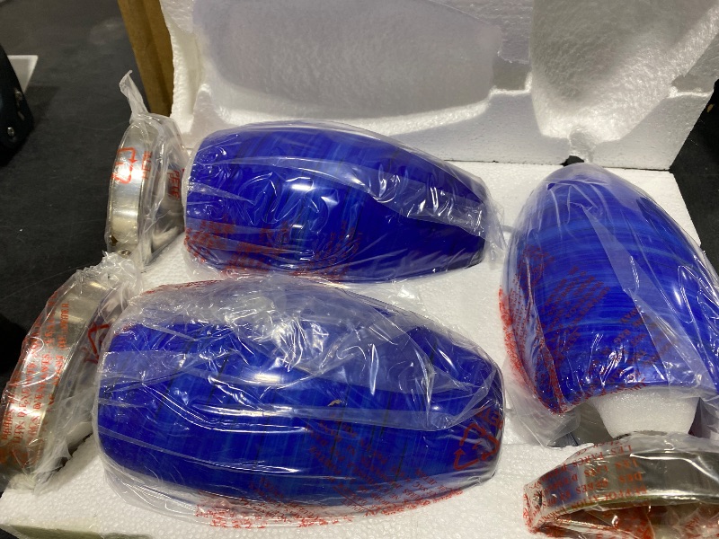 Photo 1 of Leading Lighting 3 Pack 1 Light Adjustable Indoor Mini Hanging Kitchen Island Pendant Lamps Polished Nickel Finish Blue Hand Blow Glass Chandelier Shade Bar Dining Room Kitchen Island