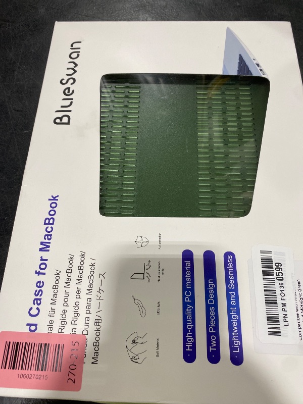 Photo 1 of BlueSwan Anti-Cracking Hard Shell Case Compatible with MacBook Pro 14-inch M5 2026 2025-2021 Release M4 M3 M2 M1 Pro/Max Chip, Anti-Fingerprint Soft TPU Bumper, Frosted Midnight Green